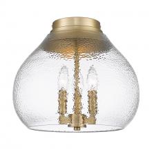  1094-3FM BCB-HCG - Ariella BCB 3 Light Flush Mount in Brushed Champagne Bronze with Hammered Clear Glass Shade